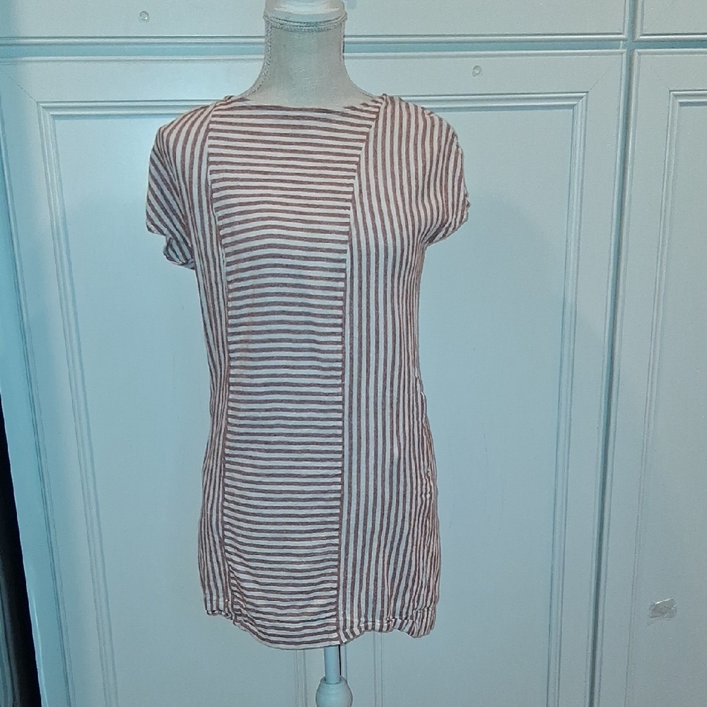 Madewell Brown Striped Short Sleeve Tee